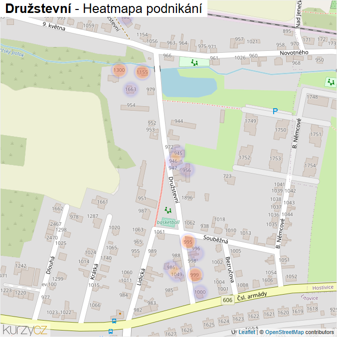 Mapa Družstevní - Firmy v ulici.