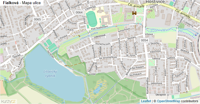 Fialková - mapa ulice