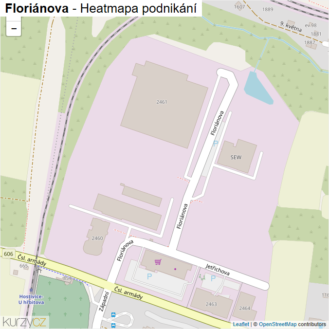 Mapa Floriánova - Firmy v ulici.