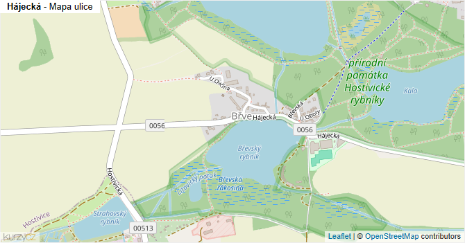 Hájecká - mapa ulice