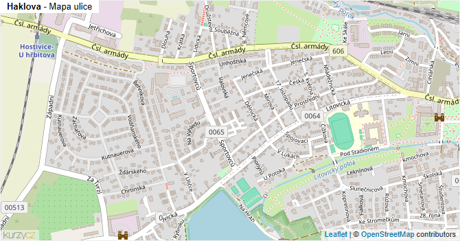 Haklova - mapa ulice