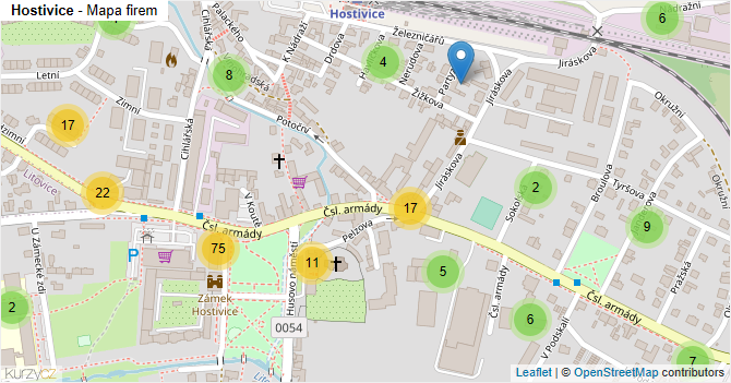 Hostivice - mapa firem