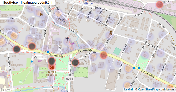 Hostivice - mapa podnikání