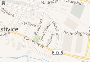 Janderova v obci Hostivice - mapa ulice