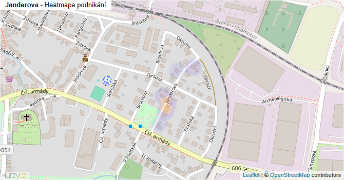 Janderova - mapa podnikání