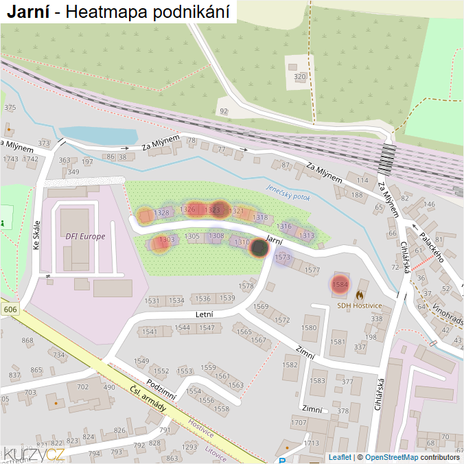 Mapa Jarní - Firmy v ulici.
