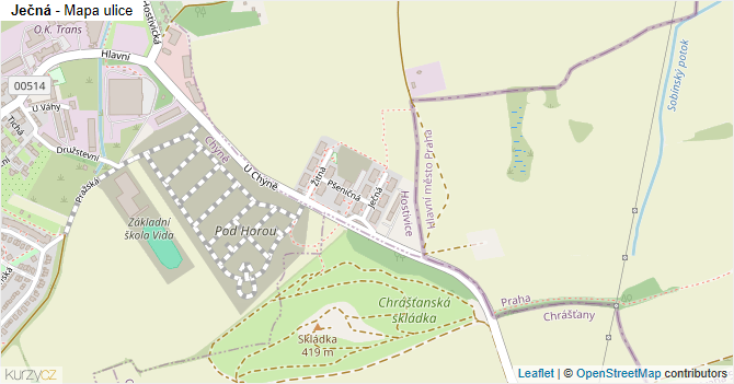 Ječná - mapa ulice