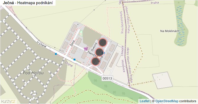 Ječná - mapa podnikání