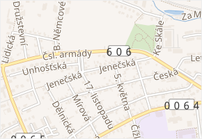 Jenečská v obci Hostivice - mapa ulice