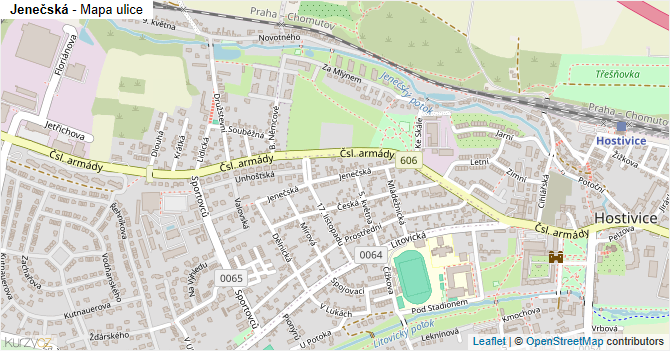 Jenečská - mapa ulice