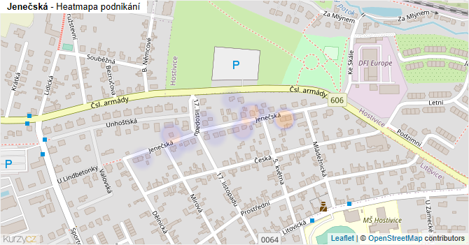 Jenečská - mapa podnikání