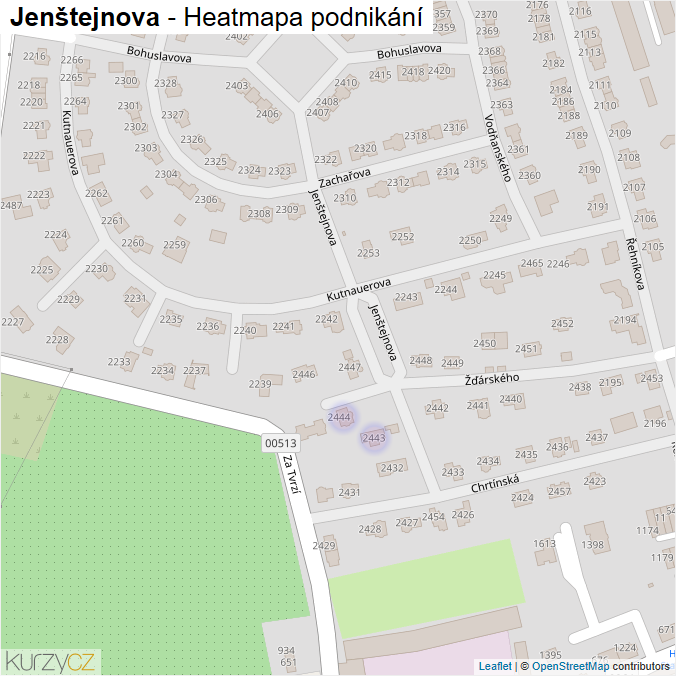 Mapa Jenštejnova - Firmy v ulici.