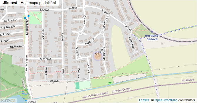Jilmová - mapa podnikání