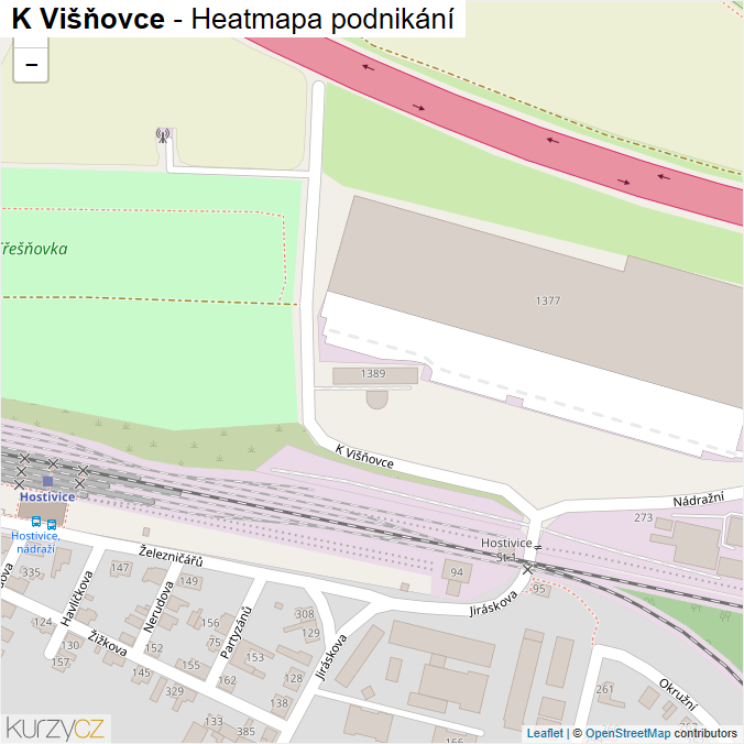 Mapa K Višňovce - Firmy v ulici.
