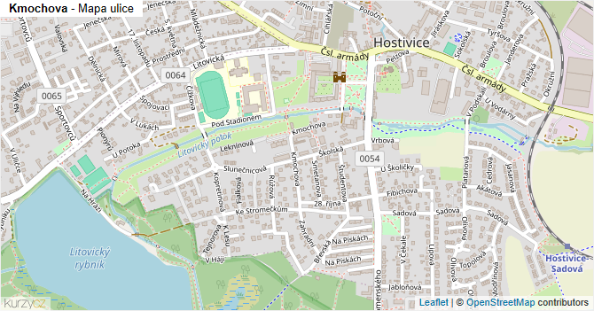Kmochova - mapa ulice