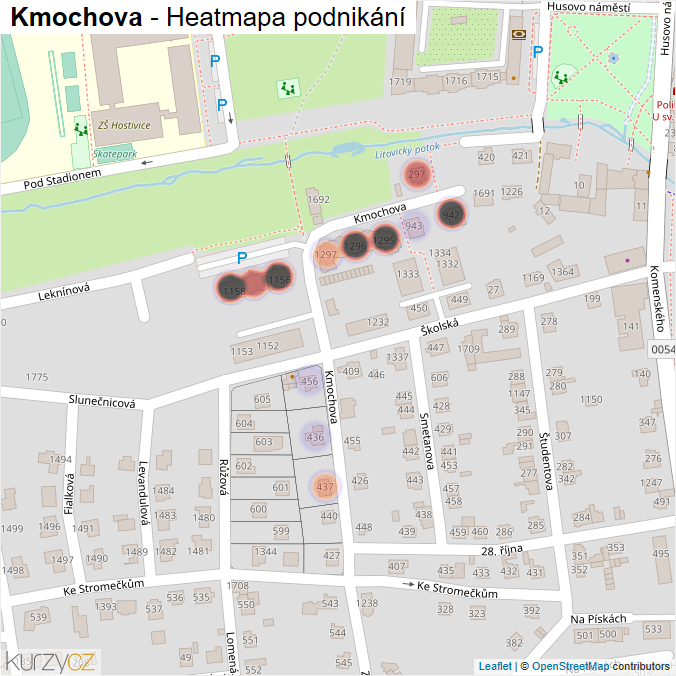 Mapa Kmochova - Firmy v ulici.