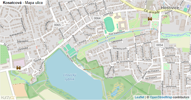 Kosatcová - mapa ulice