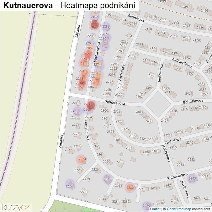 Mapa Kutnauerova - Firmy v ulici.