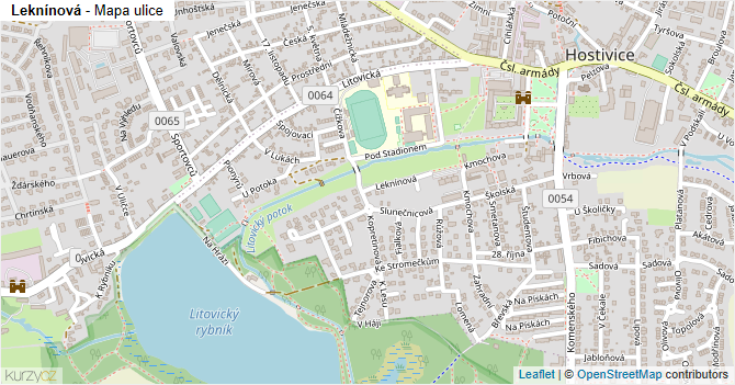 Leknínová - mapa ulice