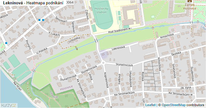 Leknínová - mapa podnikání