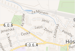 Letní v obci Hostivice - mapa ulice