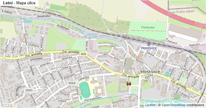 Letní - mapa ulice