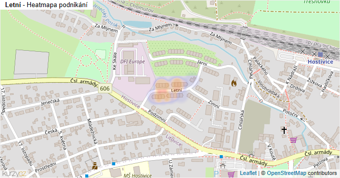 Letní - mapa podnikání