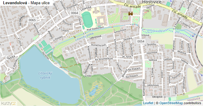 Levandulová - mapa ulice