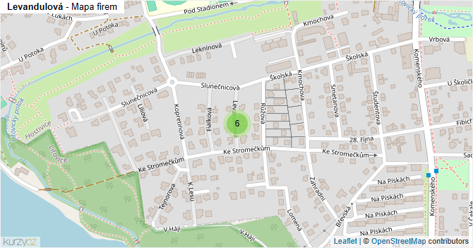 Levandulová - mapa firem