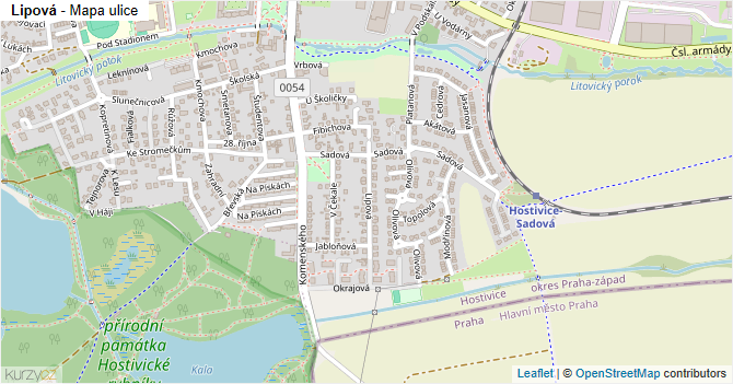 Lipová - mapa ulice