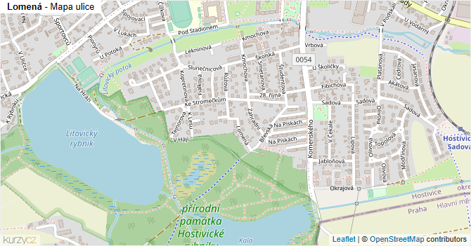 Lomená - mapa ulice