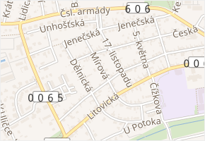 Mírová v obci Hostivice - mapa ulice