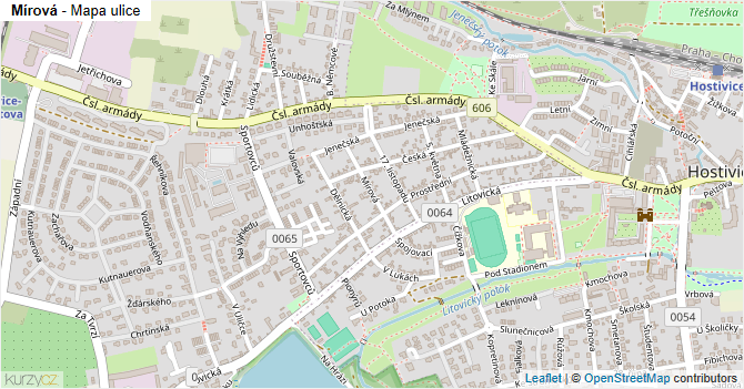Mírová - mapa ulice