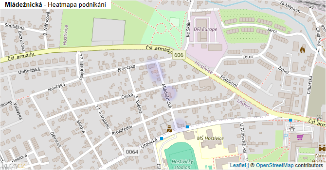 Mládežnická - mapa podnikání