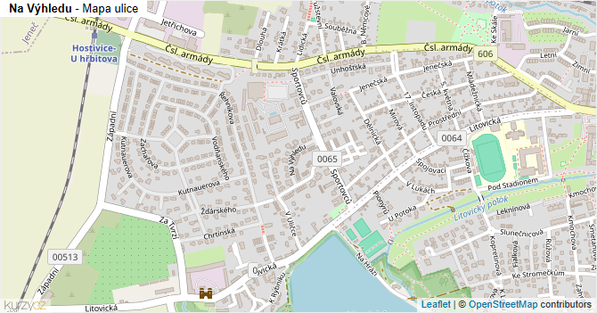 Na Výhledu - mapa ulice