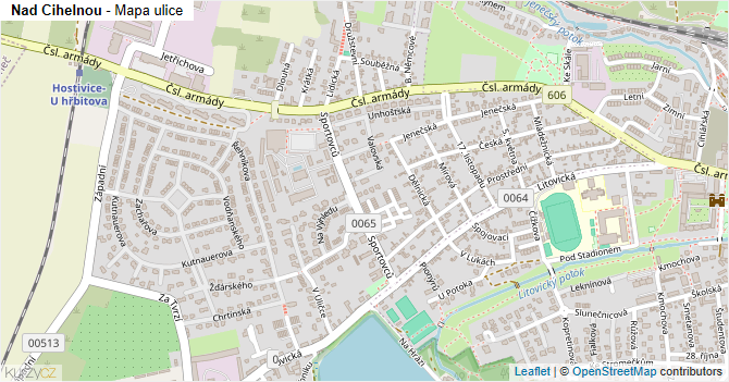 Nad Cihelnou - mapa ulice
