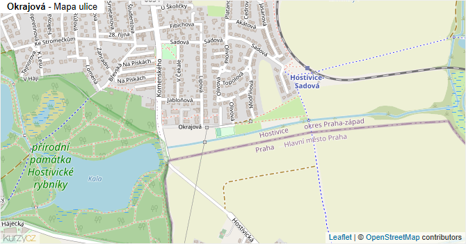 Okrajová - mapa ulice