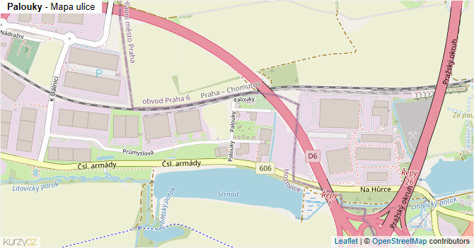 Palouky - mapa ulice