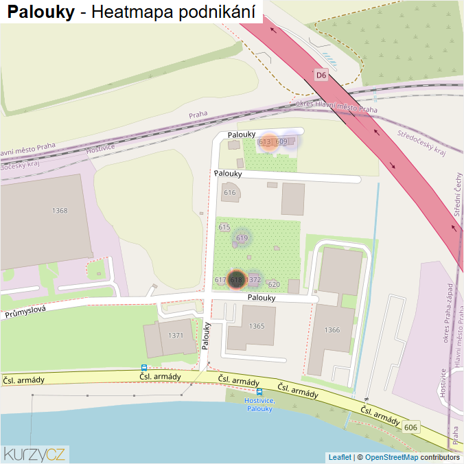 Mapa Palouky - Firmy v ulici.