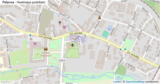 Pelzova - mapa podnikání