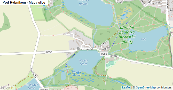 Pod Rybníkem - mapa ulice