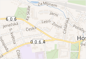Podzimní v obci Hostivice - mapa ulice