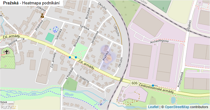 Pražská - mapa podnikání