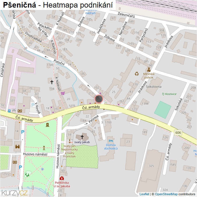 Mapa Pšeničná - Firmy v ulici.