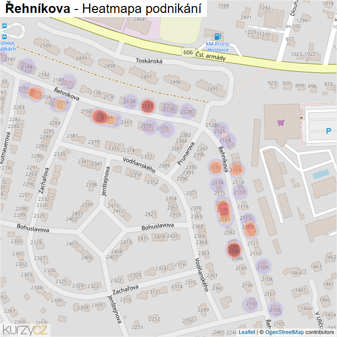 Mapa Řehníkova - Firmy v ulici.