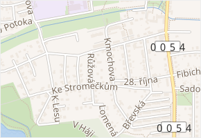 Růžová v obci Hostivice - mapa ulice