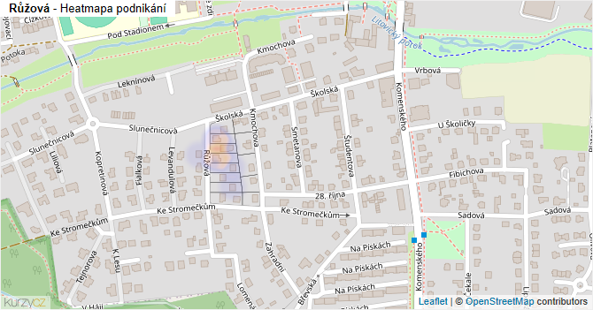 Růžová - mapa podnikání