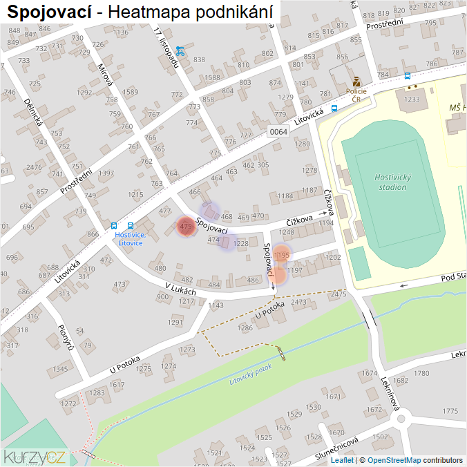 Mapa Spojovací - Firmy v ulici.