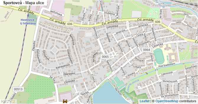Sportovců - mapa ulice