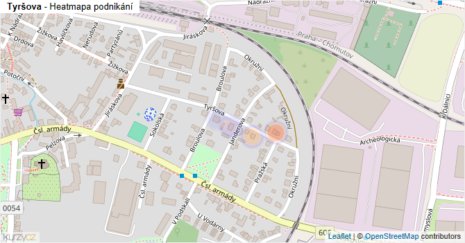 Tyršova - mapa podnikání